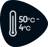 Temperaturbereich 50°C bis 4°C