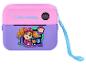Rosa-lila Sofortbildkamera mit Paw Patrol Skye-Design und blauem Band.