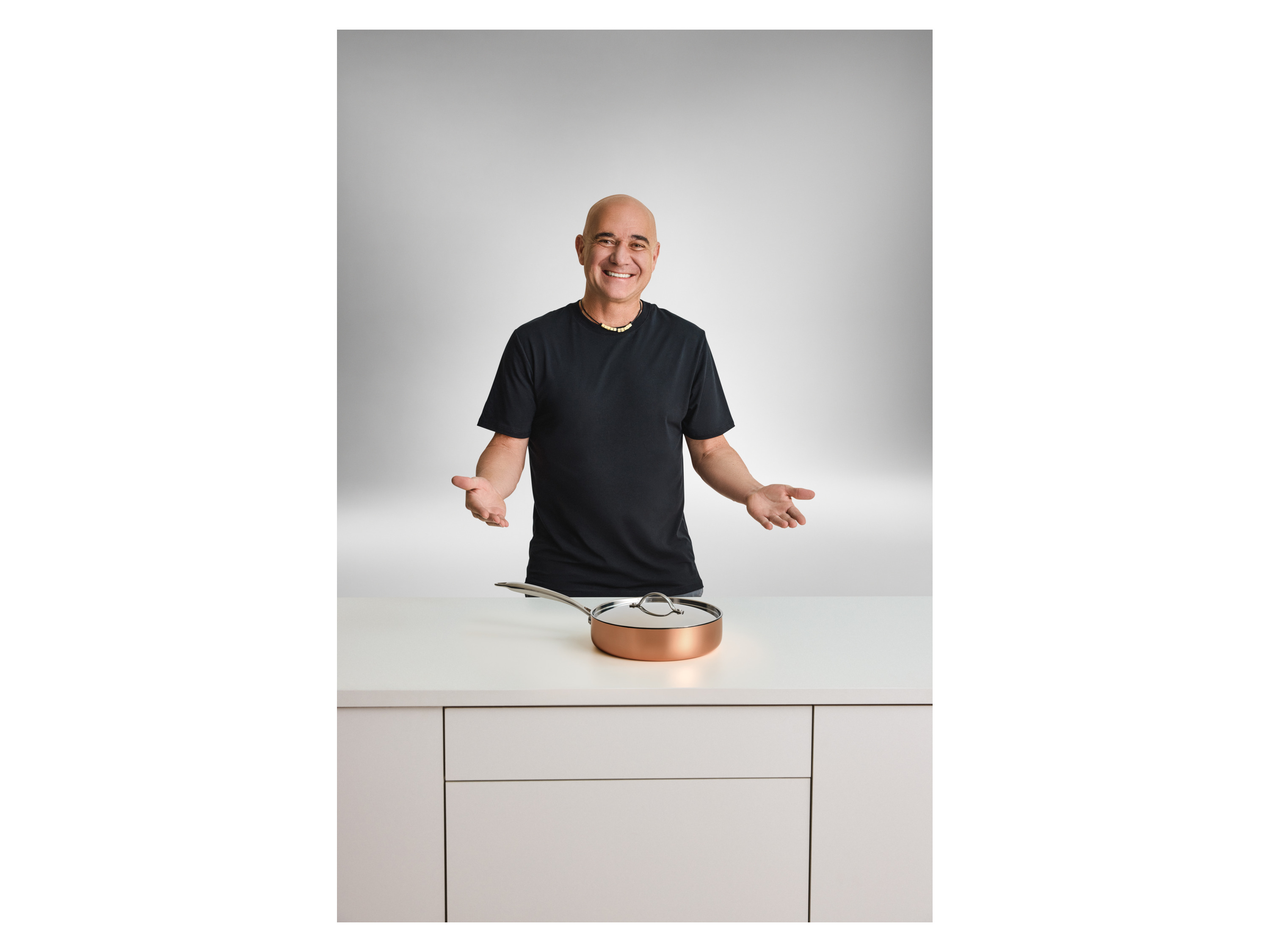 SILVERCREST® Premium-Sautépfanne mit Kupferschicht, Andre Agassi, Ø 24 cm – Bild 3 von 4