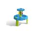 Bunter Wasser-Spieltisch aus Kunststoff mit zentralem Turm und verschiedenen Wasserfunktionen.