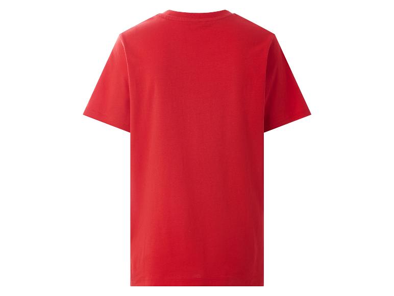 Rotes Kurzarm-T-Shirt, Rückansicht