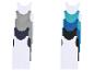 Sets von Kinder-Tanktops: weiß, grau, dunkelblau, türkis und schwarz.