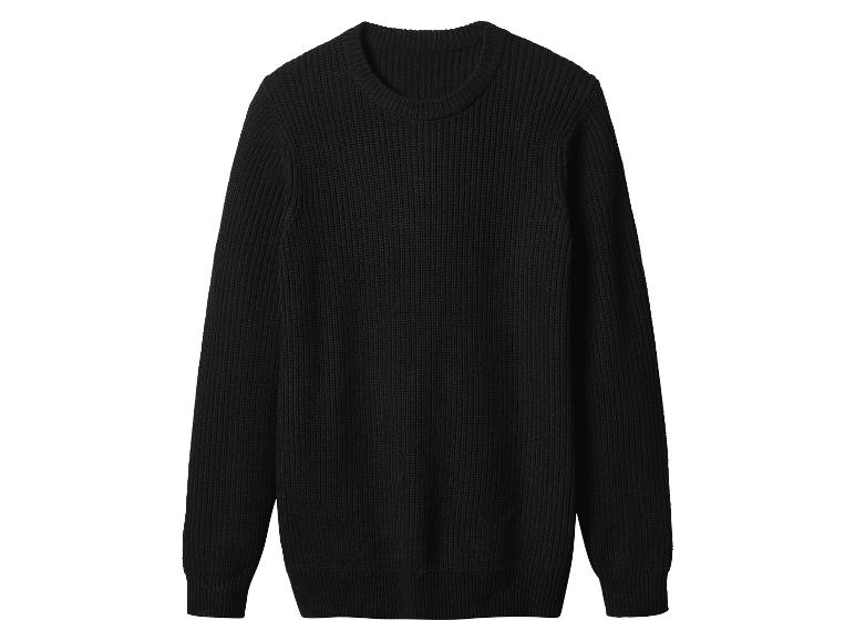 Schwarzer Strickpullover mit Rundhalsausschnitt