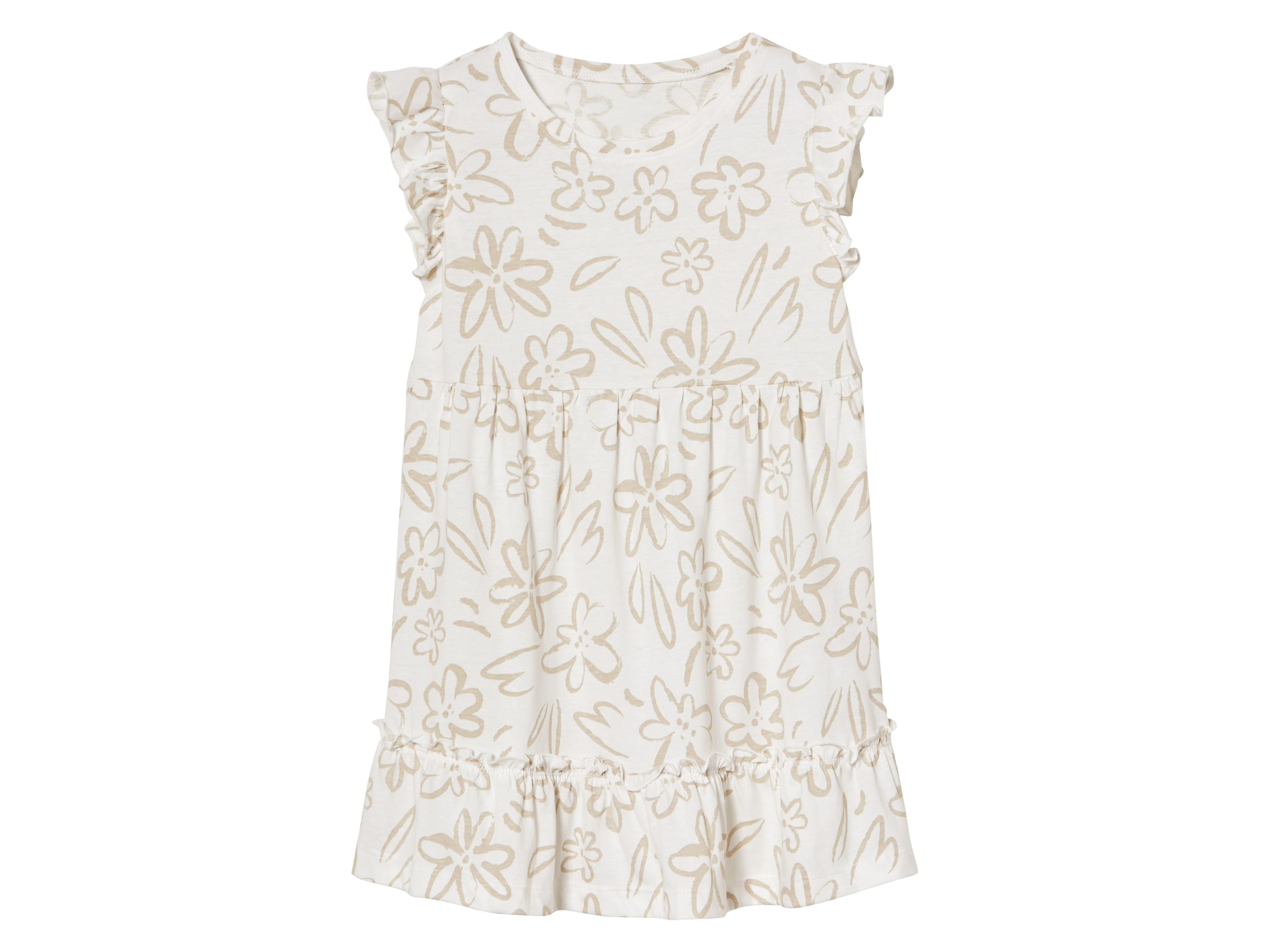 LUPILU® Kleinkinder Mädchen Kleid kurzarm (Weiß, 98/104)