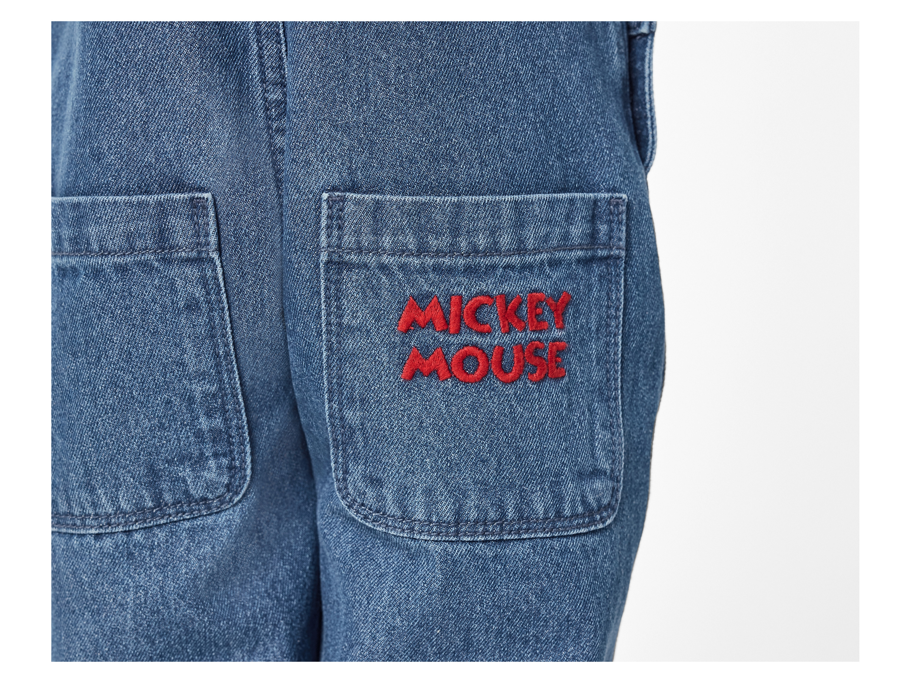 Thumbnail - Kleinkinder Mädchen Jungen Jeans Latzkleid/ Latzhose (Mickey Mouse, 122/128)