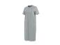 Graues, langes T-Shirt-Kleid mit kurzen Ärmeln