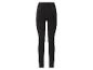 Schwarze Damen-Leggings mit breitem, elastischem Bund.