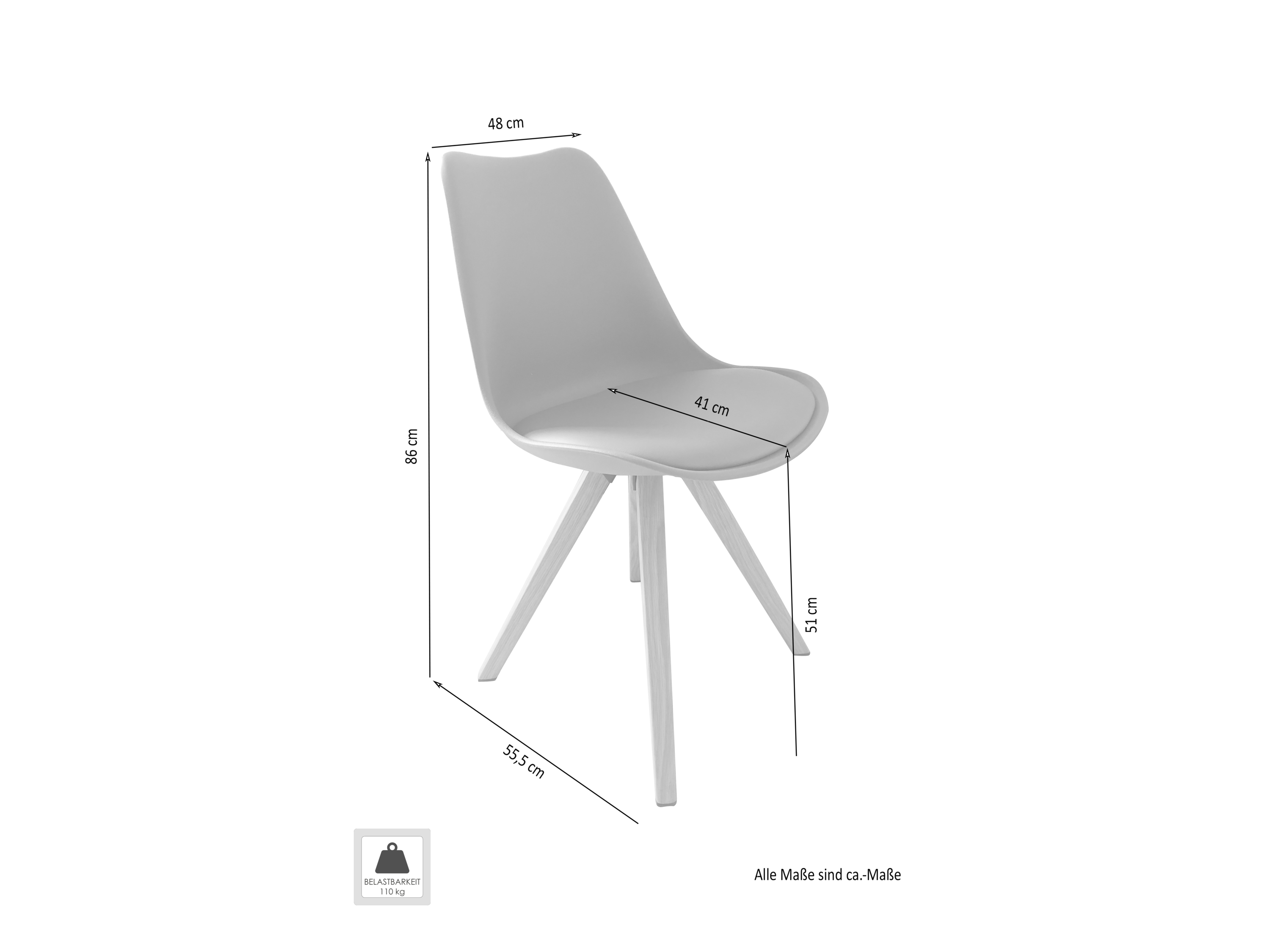 Thumbnail - byLIVING Tischgruppe (Tisch + 4 Stühle) (Esstisch 160x90x75cm, Weiß)