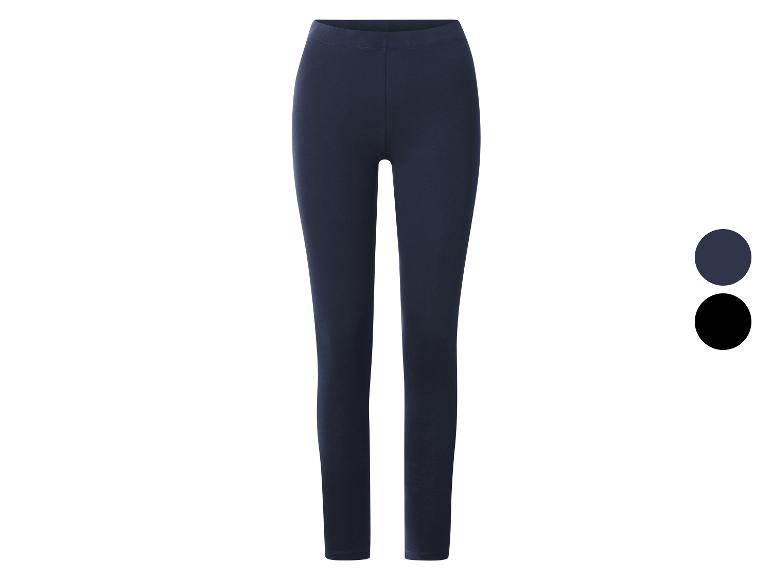 Dunkelblaue Leggings mit zwei Farbmustern: Dunkelblau und Schwarz.