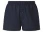 Dunkelblaue Herren-Boxershorts mit Gummibund und Knopf