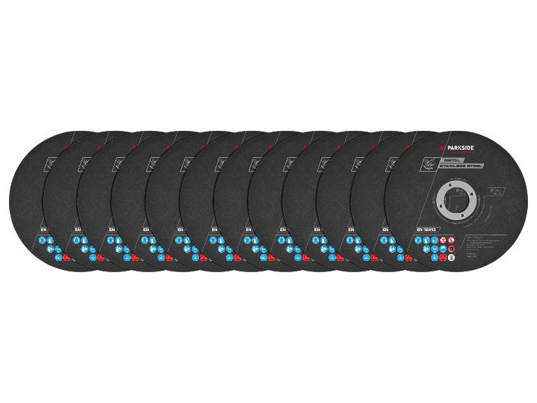 Satz schwarzer Trennscheiben für Metall und Edelstahl.