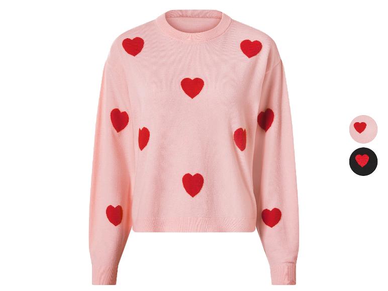 Rosa Pullover mit Herzmuster und zwei Farboptionen