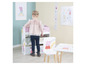 Ein Peppa Pig Spielset mit einem Aufbewahrungsmöbel, einem Stuhl und einem Tisch.