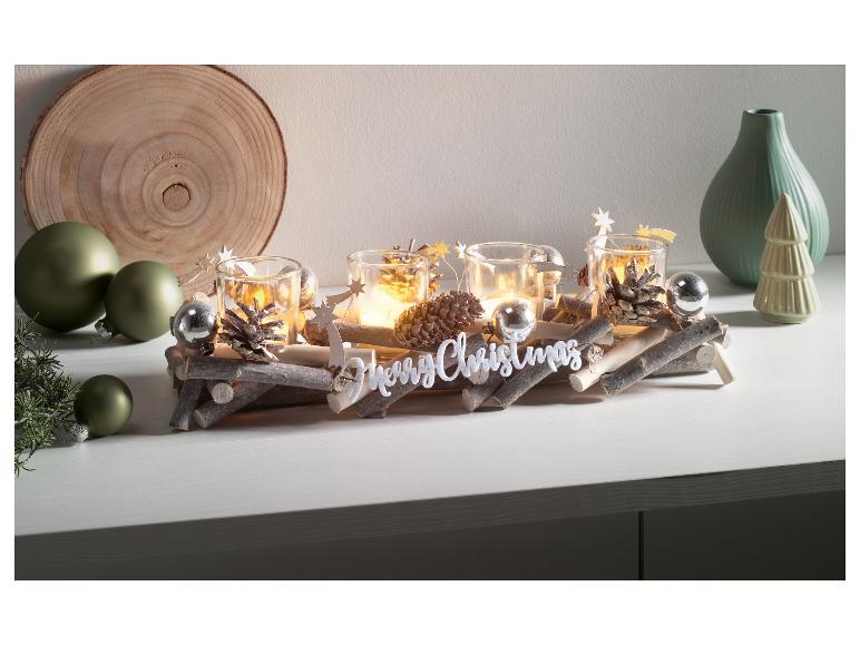 Adventskranz mit 4 Teelichthaltern aus Glas LIDL
