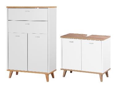 LIVARNO® Badezimmermöbel-Set »Corfu«: Waschbeckenunterschrank & Seitenschrank