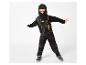 Schwarzes Kinder-Ninja-Kostüm mit goldenen und grauen Details