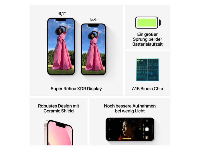 Gehe zu Vollbildansicht: Apple iPhone 13 mini 5G Smartphone - Dual-SIM - OLED-Display - 5.4" - Bild 81