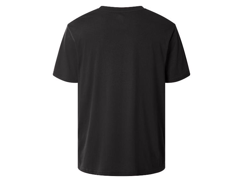 Schwarzes Herren-T-Shirt mit kurzen Ärmeln, Rückansicht