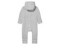 Grauer Baby-Overall mit Kapuze