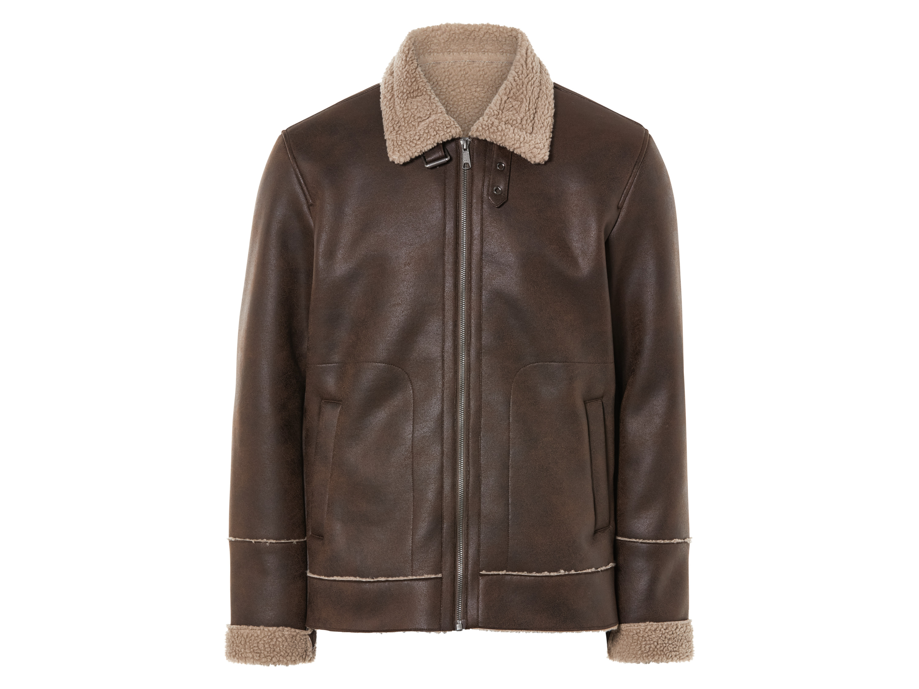 LIVERGY® Herren Bikerjacke Lammfellimitat (Braun, XL(56/58))““ | schwarz Muster: – Detail: seitliche Eingrifftaschen Schnitt: gerade und leger Kragenform: – Material: Obermaterial: Polyester recycelt, 8 % Elasthan Lycra® Innenseite: Polyester recycelt Pflegehinweis: waschen bei max. 40 °C Pflegeleicht nicht bleichen nicht im Wäschetrockner trocknen nicht bügeln nicht trockenreinigen Größe: M48/50 – Xxl60/62 Meine Lidl-Größe – so einfach gehts Einfach den Lidl-Größenrechner besuchen. Für deine Personengruppe und Produktgruppe die gemessenen Körpermaße eintragen und dann den Berechnen-Button betätigen. Schon wird dir deine Größe angezeigt. Oeko-Tex® Standard 100 Geprüft auf Schadstoffe Zertifizierungsnummer: 22.0.99960 Hohenstein Htti Standard 100 by Oeko-Tex® ist die weltweit bekannteste, unabhängige Zertifizierung schadstoffgeprüfter Textil- und Lederprodukte aller Art – vom Garn und den Stoffen bis hin zum gebrauchsfertigen Artikel. Das Label bestätigt