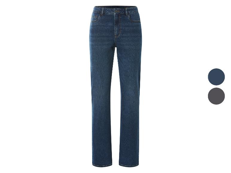 Dunkelblaue Damen-Jeans mit geradem Bein und zwei Farboptionen.