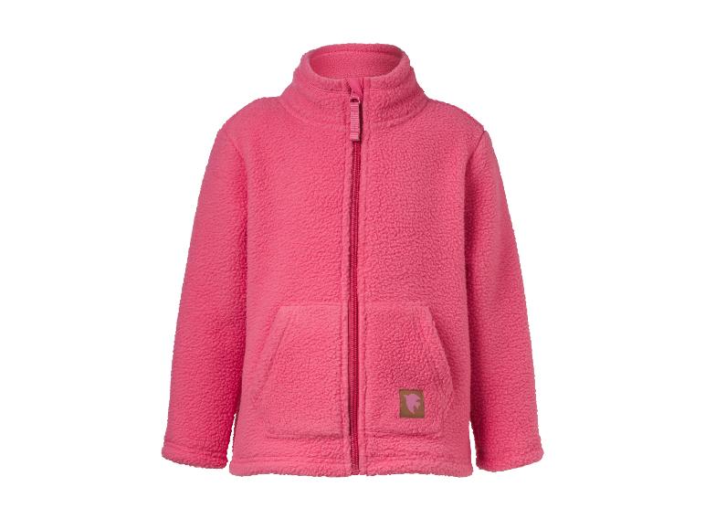 Rosa Fleecejacke mit Reißverschluss und Taschen für Kinder