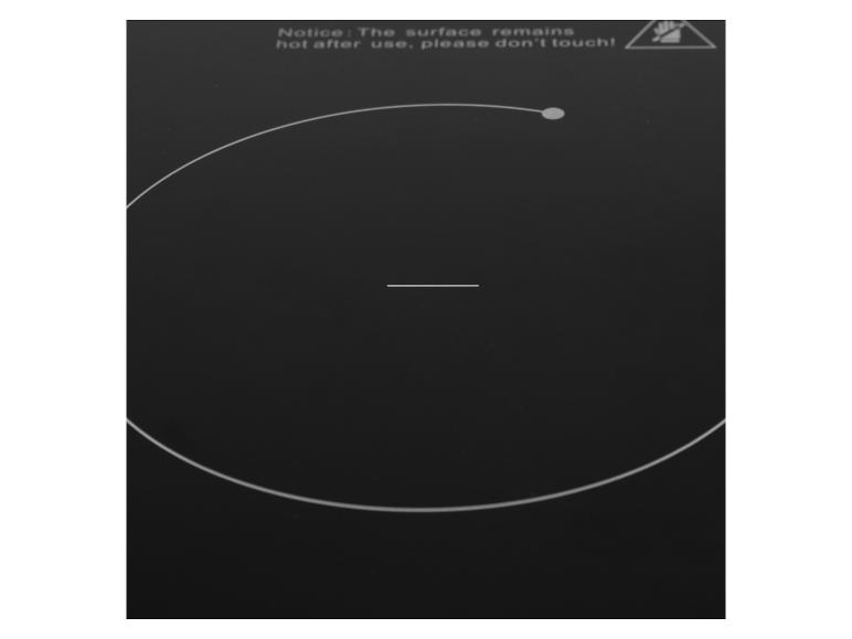 Induktionskochfeld mit Warnung vor heißer Oberfläche.