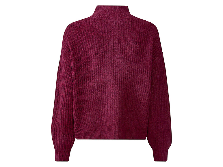 Ein dunkelroter Pullover mit Rollkragen.