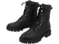 Schwarze Schnürstiefel im Militärstil mit Reißverschluss.