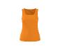 Orangefarbenes geripptes Damen-Basic-Tanktop.