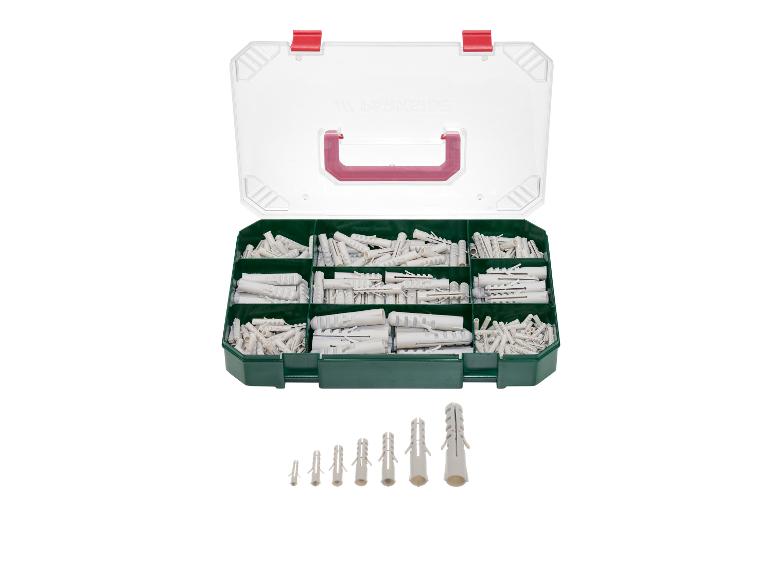 Sortimentskasten mit Dübeln in verschiedenen Größen.