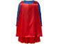Rot-blaues Superheldenkostüm mit Umhang und Goldborte