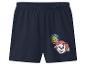 Dunkelblaue Kinder-Shorts mit Smiley- und Welpen-Aufdruck