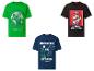 Drei Kinder-T-Shirts: grün mit „Craft Without Limits“, schwarz mit „Mario Time!“ und blau mit „Adventure is an Attitude“.