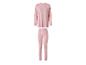 ESMARA® Damen Pyjama: Rosa Langarmshirt und passende Leggings.