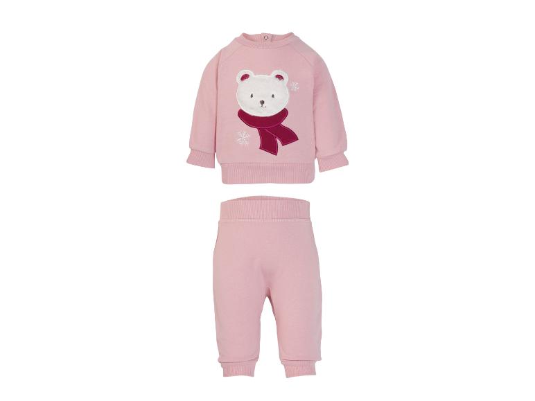 LUPILU® Baby Thermo-Freizeitanzug in Rosa mit Eisbär und Schneeflocken.