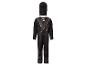 Schwarzes Ninja-Kinderkostüm mit Kapuze und goldenen Details