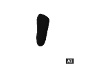 Einzelne schwarze Füßling-Socke auf schwarzem Hintergrund
