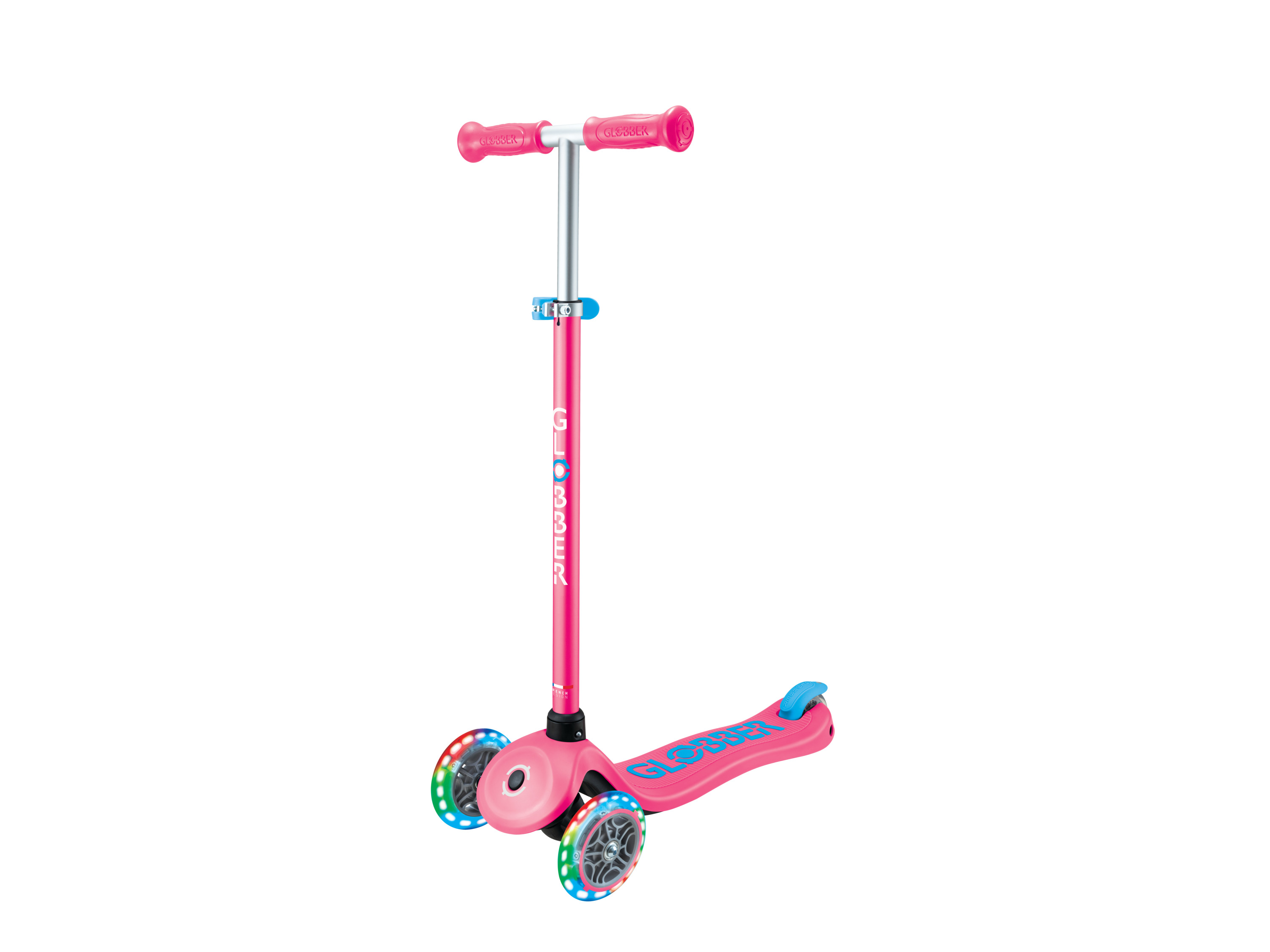 GLOBBER Tretroller Primo Plus Lights, mit LED-Leuchtrollen (Pink)""