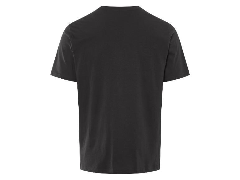 Ein schwarzes T-Shirt mit kurzen Ärmeln.