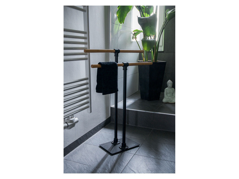 Gehe zu Vollbildansicht: Wenko Handtuchhalter »Forli«, aus Bambus, schwarz/natur - Bild 4