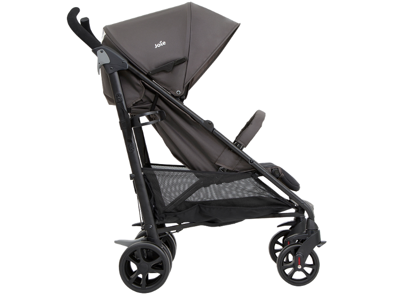 Grauer Joie Kinderwagen mit Verdeck und Netzkorb