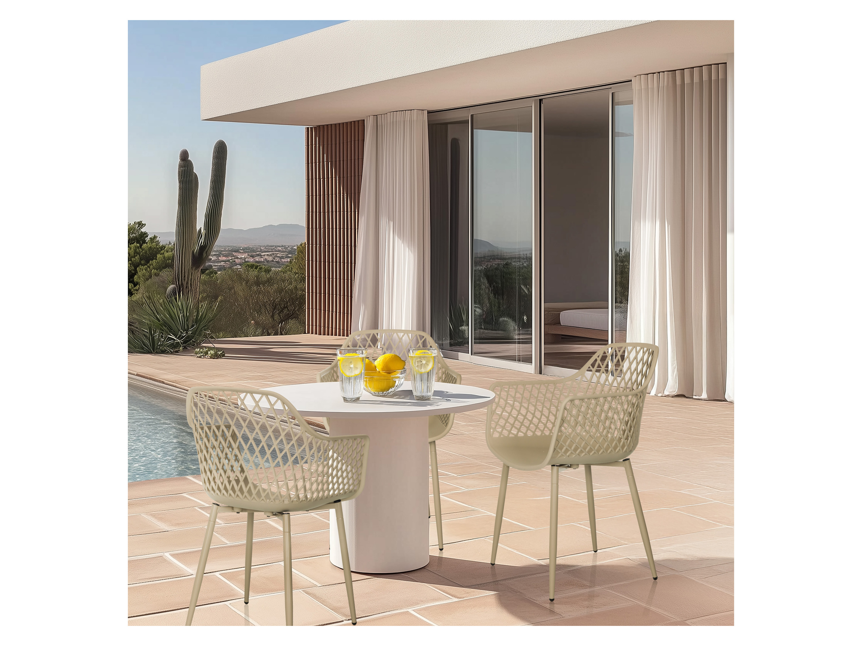 Thumbnail - hjh OFFICE Gartenstuhl / Esszimmerstuhl BEGIO L Kunststoff (Beige)