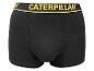 Schwarze Boxershorts mit gelbem Caterpillar-Band.