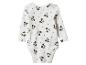 Weißer Langarm-Babybody mit Mickey-Maus-Aufdruck.