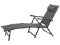 Klappbarer Liegestuhl und Gartenstuhl, anthrazitgrau.