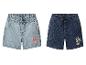 Zwei Kinder-Jeansshorts, eine hellblaue mit Skye und eine dunkelblaue mit Chase.
