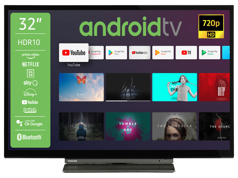 Gehe zu Vollbildansicht: TOSHIBA »32WA3B63DA« 32 Zoll Fernseher/Android TV, HD-Ready, HDR, LED, Smart-TV, Triple-Tuner - Bild 1