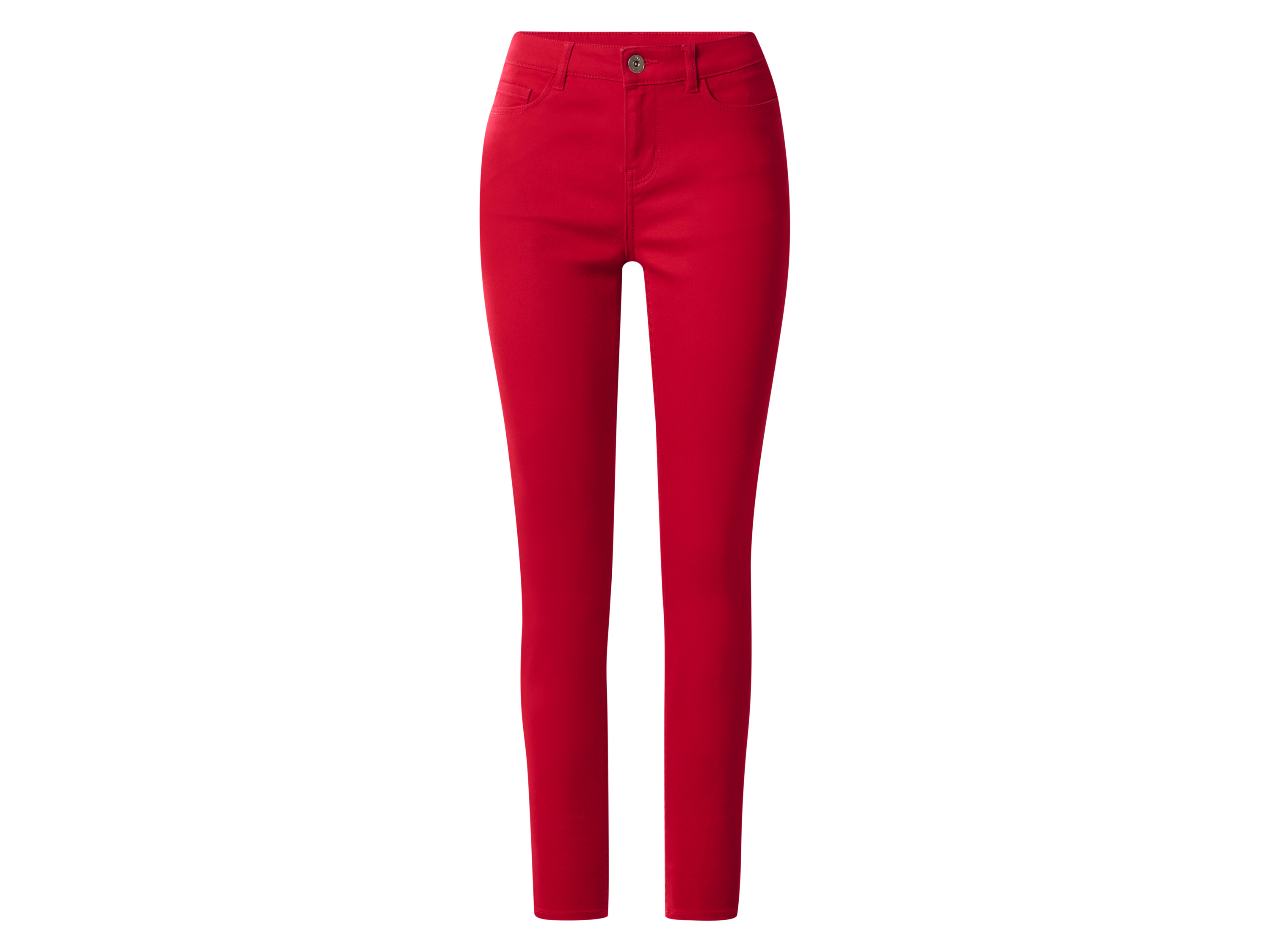 ESMARA® Damen Jeans, Skinny Fit, normale Leibhöhe (Rot, 40)
