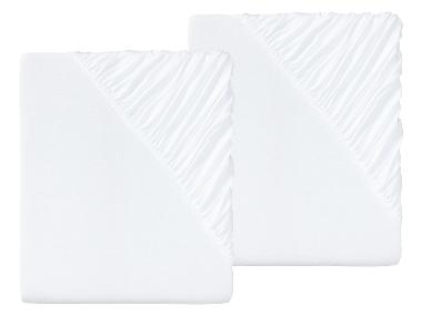 LIVARNO home Spannbettlaken Jersey, 2 Stück, 90-100 x 200 (weiß)